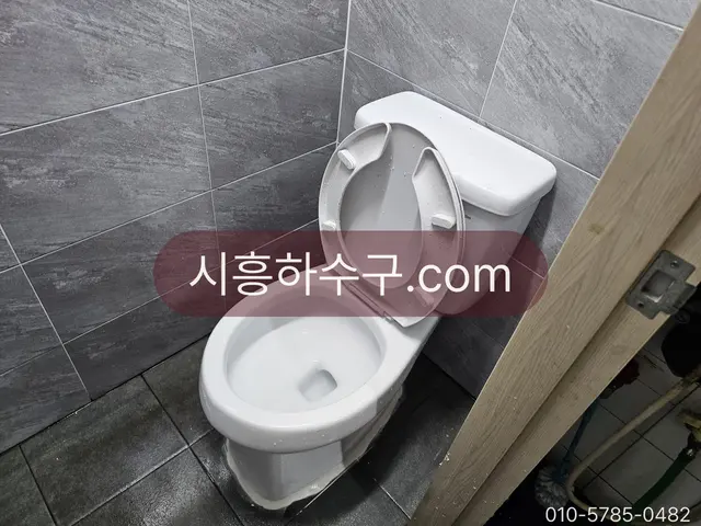 점검 중인 변기와 물탱크
