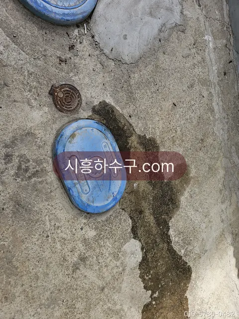 수도 계량기 주변 바닥이 젖어 있는 누수 현장